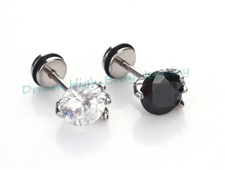 HENGKE Jewelry dragon claw Clear Black Round Zircon Men's Earring Barbell Ear Stud Ring Nail Stainless Steel Fashiong Ear
HENGKE Jewelry dragon claw Clear Black Round Zircon Men's Earring Barbell Ear Stud Ring Nail Stainless Steel Fashiong Ear