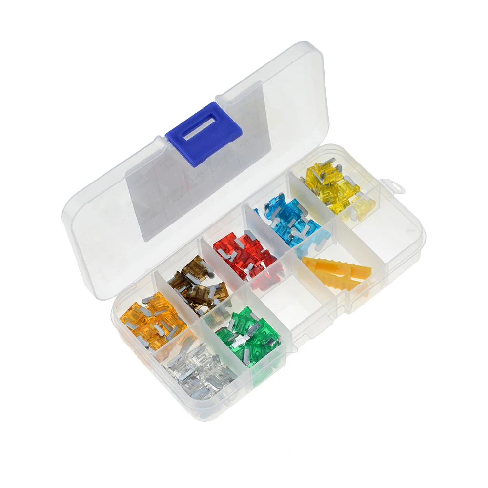 70pcs/lot Car Truck Micro Blade Fuses 5A 7.5A 10A 15A 20A 25A 30A AMP Plastic Box Assortment with Clip
70pcs/lot Car Truck Micro Blade Fuses 5A 7.5A 10A 15A 20A 25A 30A AMP Plastic Box Assortment with Clip