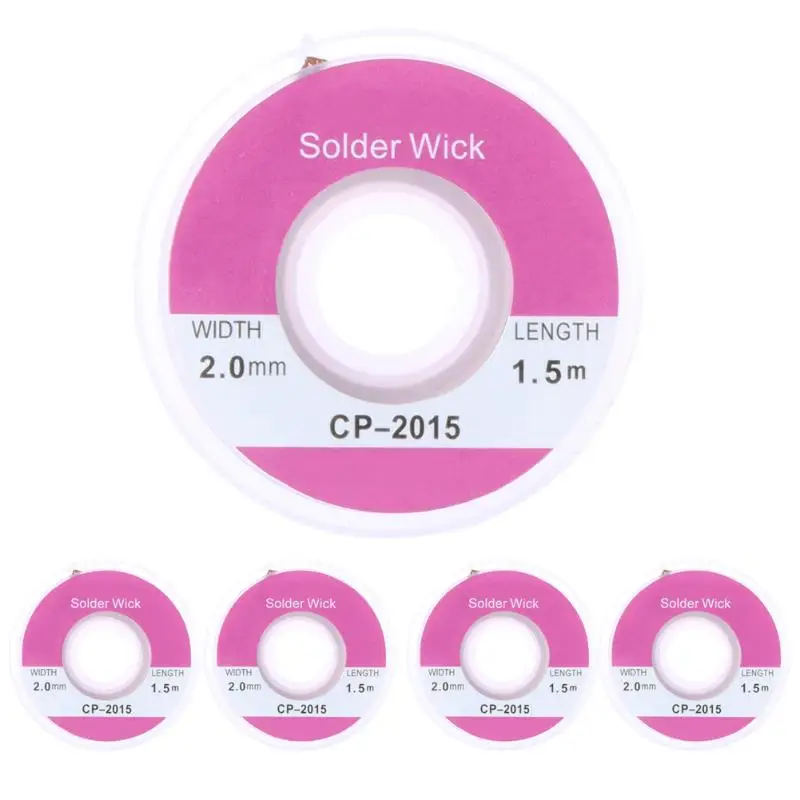 2/5/10pcs 2.0mm/1.0mm 1m/1.5m Solder Wick Remover Desoldering Braid Wire Solder Remover Sucker Flux Wick Cable Wire Copper Wire
2/5/10pcs 2.0mm/1.0mm 1m/1.5m Solder Wick Remover Desoldering Braid Wire Solder Remover Sucker Flux Wick Cable Wire Copper Wire