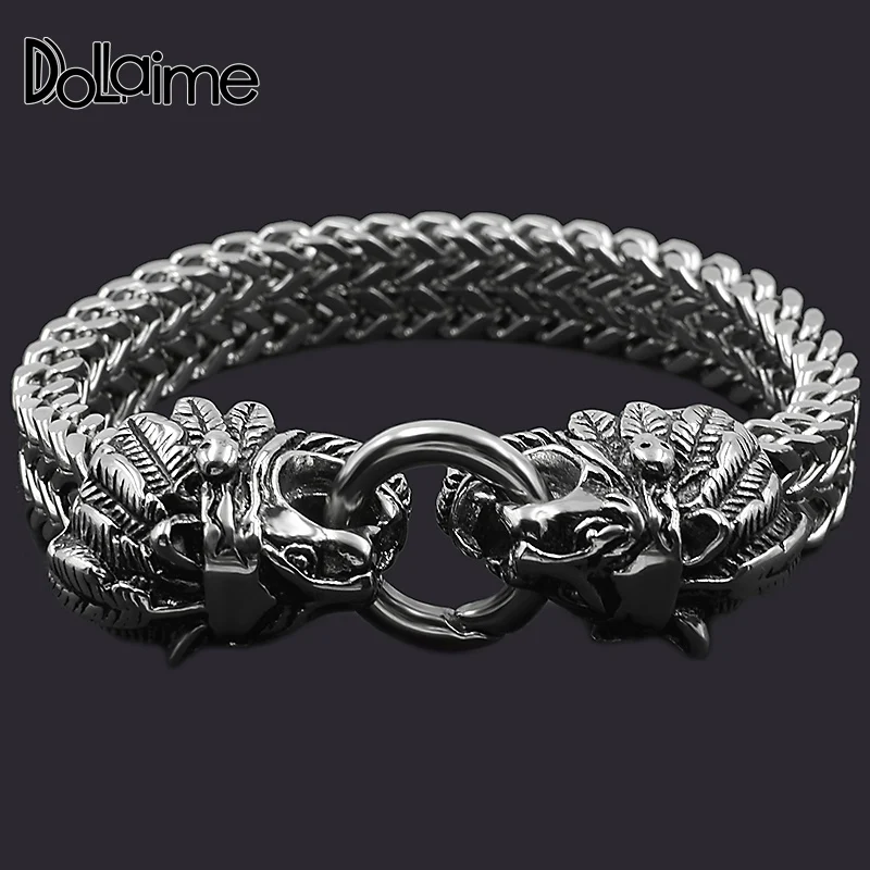 Dolaime Fashion Gift Bracelet Animal Style Silver Color Stainless Steel Lion Men Bracelet 23cm*11mm GB451
Dolaime Fashion Gift Bracelet Animal Style Silver Color Stainless Steel Lion Men Bracelet 23cm*11mm GB451