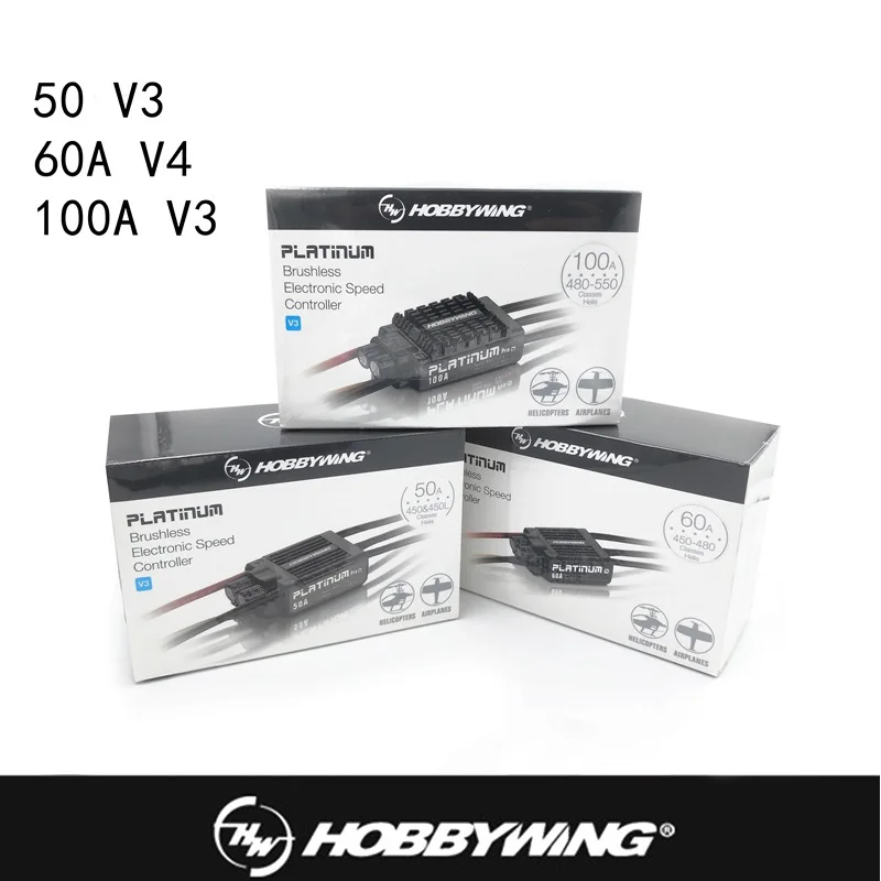 Hobbywing Platinum Pro 50A 80A 100A V3 60A V4 ESC Бесщеточный электронный контроллер скорости для GAUI X3
