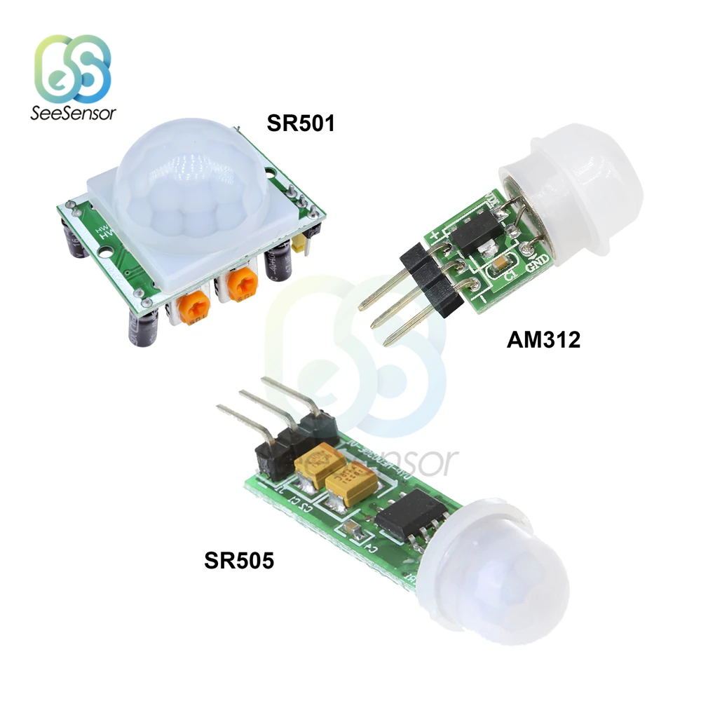 

HC-SR501 HC-SR505 AM312 Adjust IR Pyroelectric Infrared Mini PIR Human Motion Sensor Detector Module for arduino