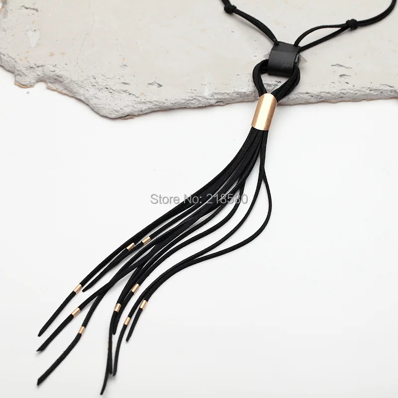 YC Choker Black Leather Lariat Tassel Necklace YCN48
YC Choker Black Leather Lariat Tassel Necklace YCN48