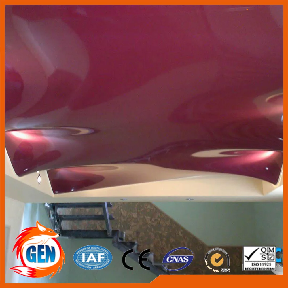

Shinning surface glossy surface uv printed pvc stretch ceiling film materials