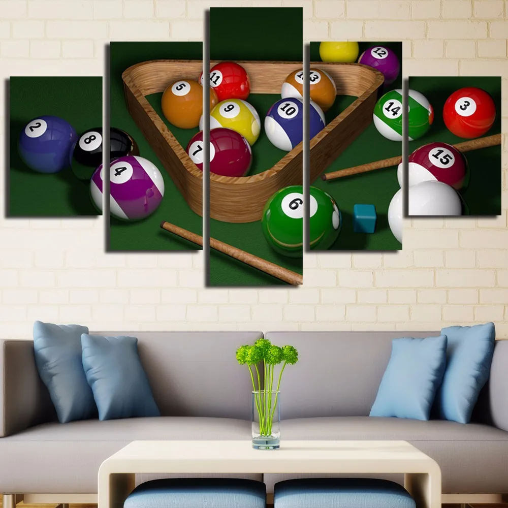 Unframed Wall Art Холст Современная Живопись Интересные Игры в снукер Printed Pictures Home