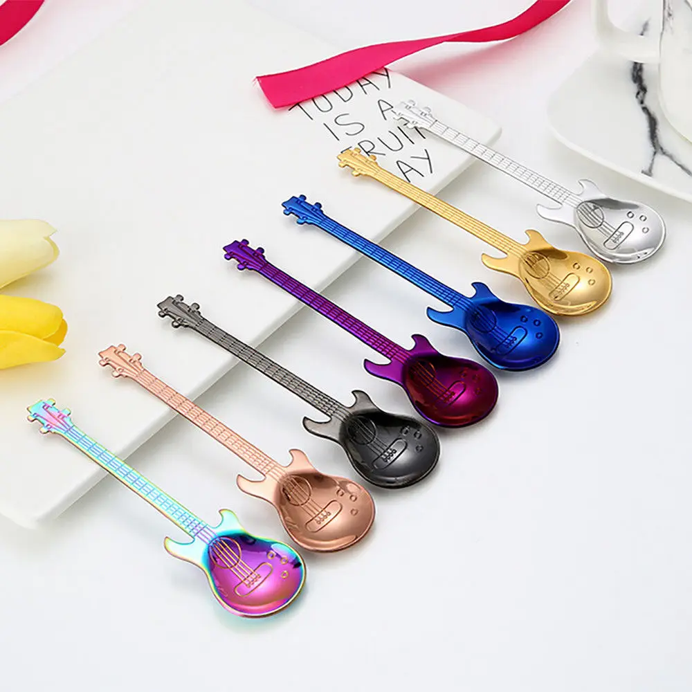 1Pcs Stainless Steel Cartoon guitar Spoon Creative Milk Coffee Spoon Ice Cream Candy Teaspoon accessories
1Pcs Stainless Steel Cartoon guitar Spoon Creative Milk Coffee Spoon Ice Cream Candy Teaspoon accessories