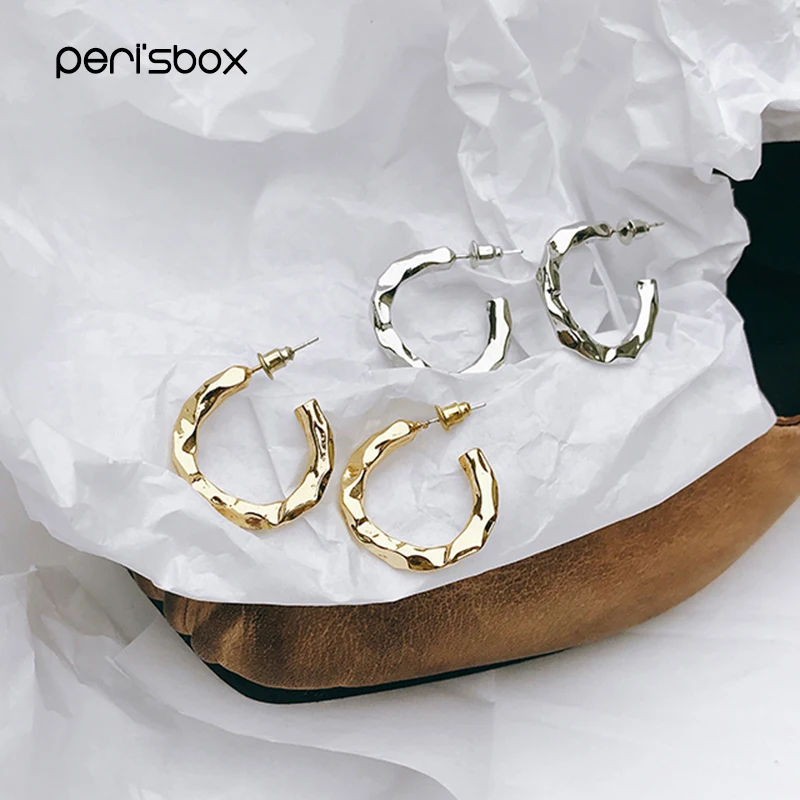 Peri'sBox Gold Silver Color Open Hammered Hoop Earrings for Women Modern Minimalist Metal Earrings Geometrical Hoops Earrings
Peri'sBox Gold Silver Color Open Hammered Hoop Earrings for Women Modern Minimalist Metal Earrings Geometrical Hoops Earrings