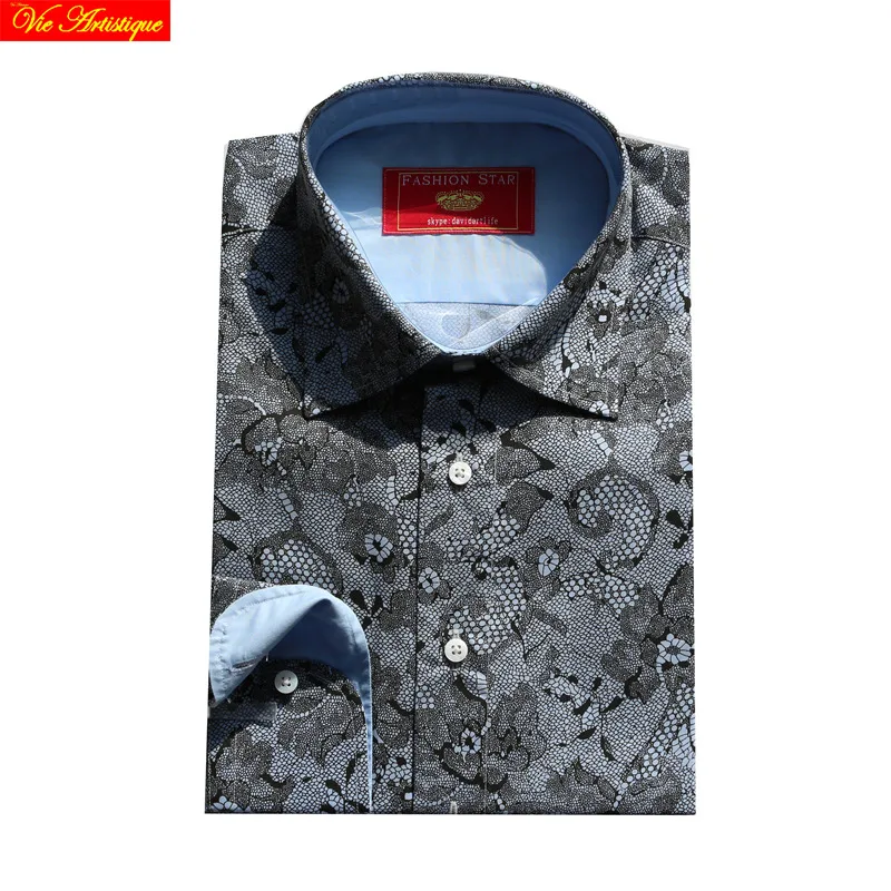 grey cotton printed lace floral men's long sleeve shirt male fashion slim fit dress shirts big sizes high quality 6789XL summer
grey cotton printed lace floral men's long sleeve shirt male fashion slim fit dress shirts big sizes high quality 6789XL summer