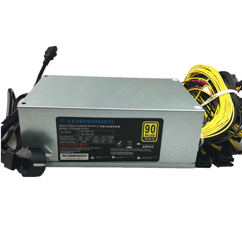 TF 2000 Вт Antminer PSU, майнинговое устройство для майнинга биткоинов R9 380 390 RX 470/480 RX 570 1060 A6 A7 S5 S7 T9 ATX, источник питания
TF 2000 Вт Antminer PSU, майнинговое устройство для майнинга биткоинов R9 380 390 RX 470/480 RX 570 1060 A6 A7 S5 S7 T9 ATX, источник питания