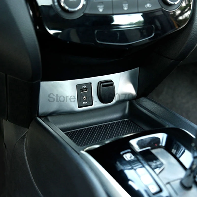 Подходит для Nissan Qashqai 2014 2015 2016 ABS Хром Интерьер центральной консоли прикуриватель