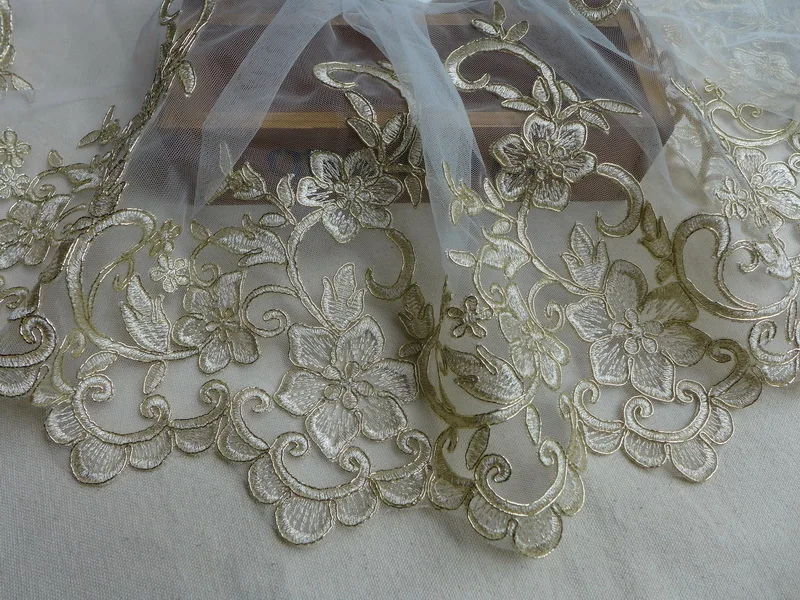 3 Yards Antique Emboidered Gold Alencon Corded Lace Trim In Gold With Mesh Corded For Couture 11" Wide
3 Yards Antique Emboidered Gold Alencon Corded Lace Trim In Gold With Mesh Corded For Couture 11" Wide