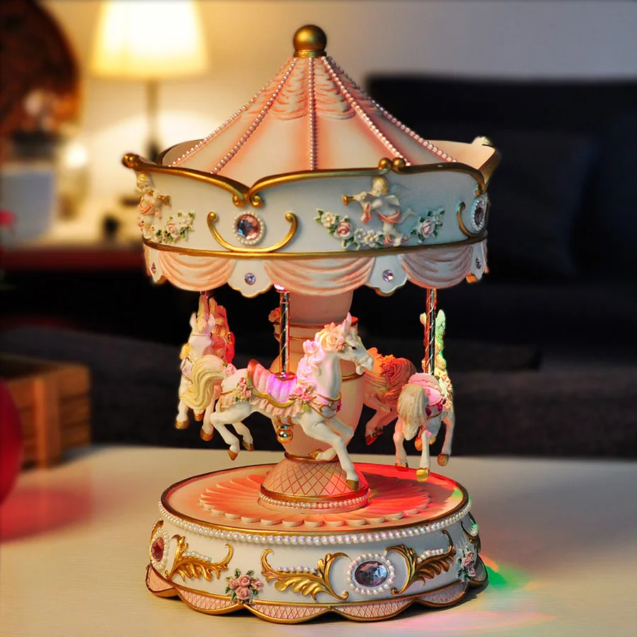 Creative Automatic Lifting Carousel Mini Music Box with Flashing Light Musical Boxes for Girl Friend Valentine's Day Gift 2015
Creative Automatic Lifting Carousel Mini Music Box with Flashing Light Musical Boxes for Girl Friend Valentine's Day Gift 2015