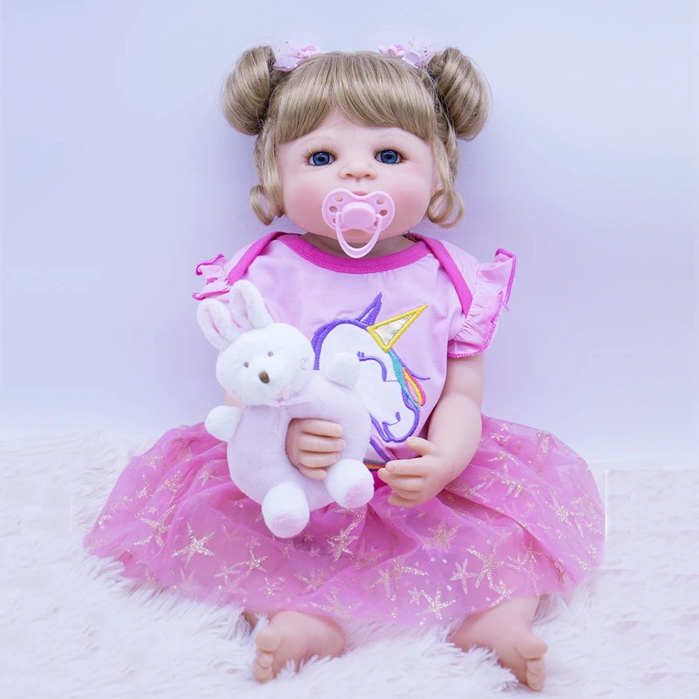55cm whole Silicone Reborn Babies Princess Doll Toys For Girls Children blond Lifelike Toddler Bebe gift Reborn Bonecas DOLLMAI
55cm whole Silicone Reborn Babies Princess Doll Toys For Girls Children blond Lifelike Toddler Bebe gift Reborn Bonecas DOLLMAI