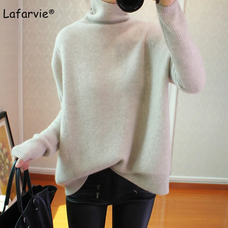 Lafarvie Cashmere Blended Turtleneck Knitted Sweater Women Autumn Winter Long Sleeve Casual Loose Thick Warm Pullover Female
Lafarvie Cashmere Blended Turtleneck Knitted Sweater Women Autumn Winter Long Sleeve Casual Loose Thick Warm Pullover Female