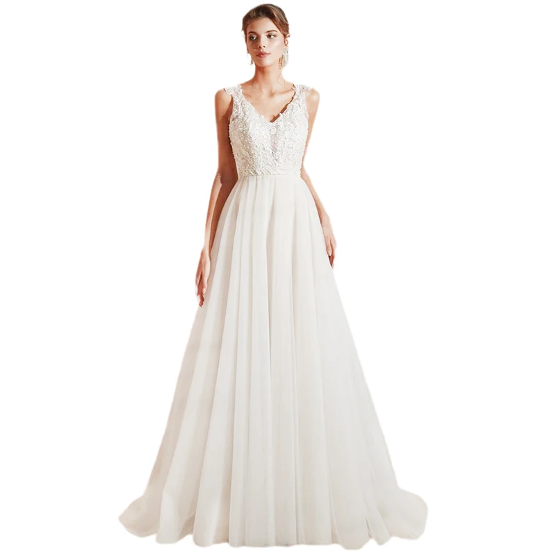 Ball Gowns on Thin Spaghetti Straps Ivory White Tulle Wedding Dresses 2019 with Pearls Wedding Dress Marriage Customer Made Size
Ball Gowns on Thin Spaghetti Straps Ivory White Tulle Wedding Dresses 2019 with Pearls Wedding Dress Marriage Customer Made Size