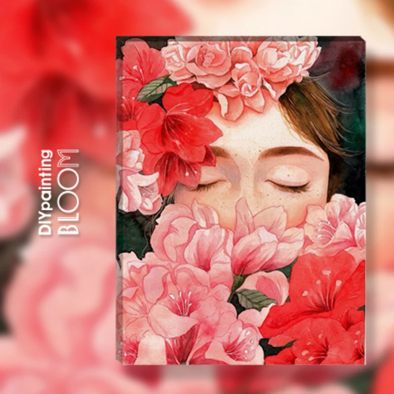 Украшения для дома картина маслом девушка в цветы счастье Diy по номерам Настенные