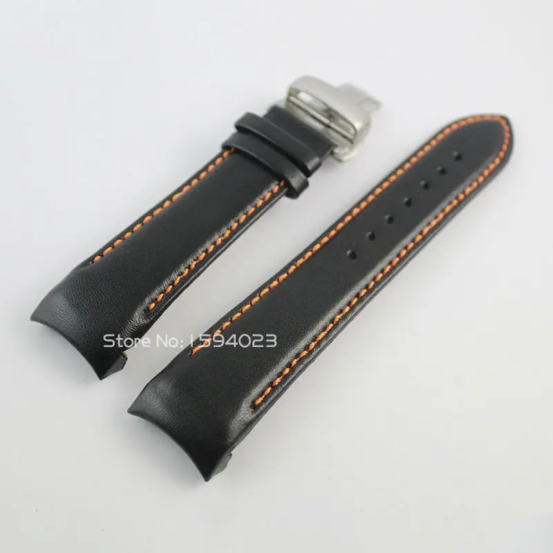 23mm(Buckle 20mm) T035617A/T035439 Silver Butterfly Buckle Orange Stitched Black Smooth Genuine Leather Watchband For T035 Strap
23mm(Buckle 20mm) T035617A/T035439 Silver Butterfly Buckle Orange Stitched Black Smooth Genuine Leather Watchband For T035 Strap