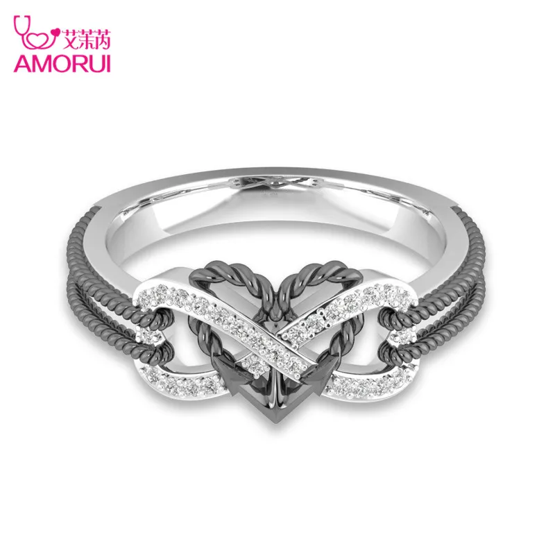 AMORUI Love Cupid's Arrow Engagement/Wedding Rings for Women Fashion 8 Shape Heart AAA Zircon Silver Color Ring Jewelry Gifts
AMORUI Love Cupid's Arrow Engagement/Wedding Rings for Women Fashion 8 Shape Heart AAA Zircon Silver Color Ring Jewelry Gifts