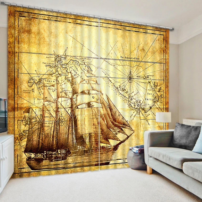 Home Decor Modern Customize 3D Photo sailboat map Curtains Blackout Curtains For Living Room Bedroom Vintage Curtain
Home Decor Modern Customize 3D Photo sailboat map Curtains Blackout Curtains For Living Room Bedroom Vintage Curtain