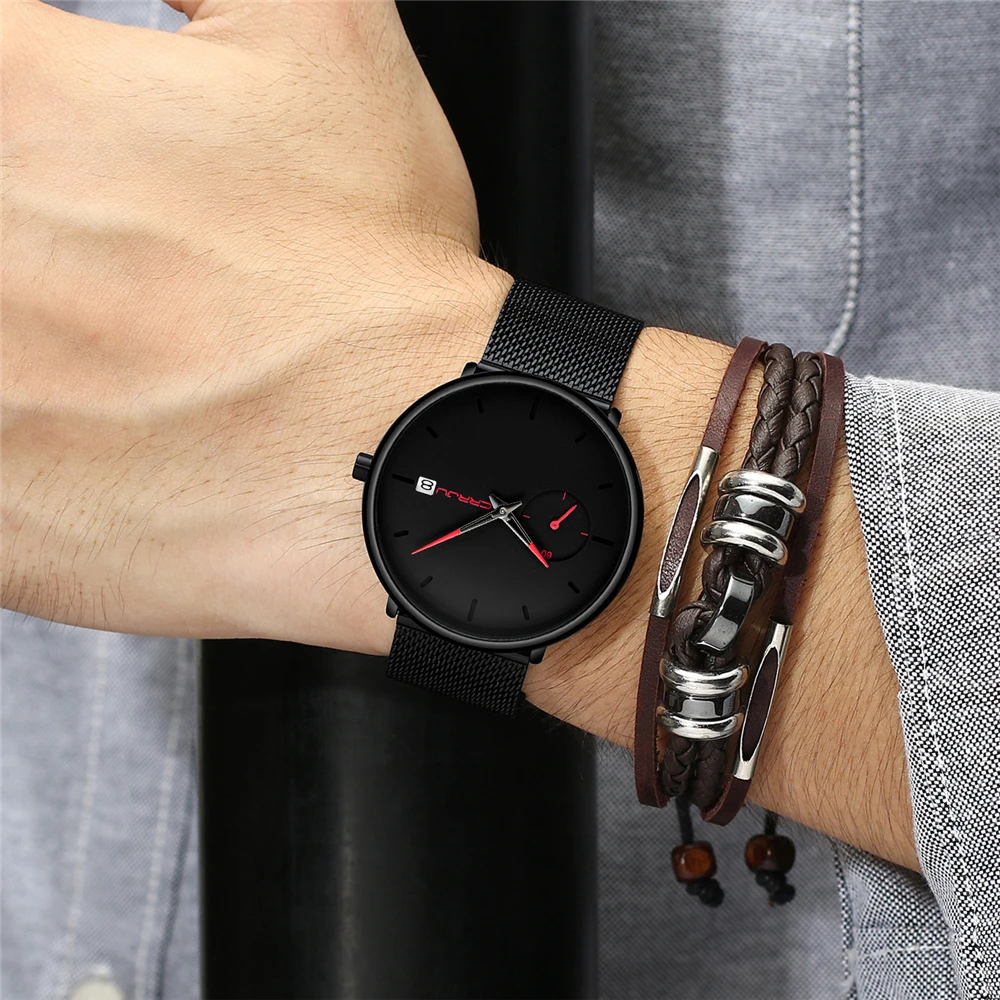 Elegant Men's Watch with Comfortable Stainless Steel Mesh Strap CRRJU New Business Date Quartz Wrist Watch Mens Clock as Gift
Elegant Men's Watch with Comfortable Stainless Steel Mesh Strap CRRJU New Business Date Quartz Wrist Watch Mens Clock as Gift