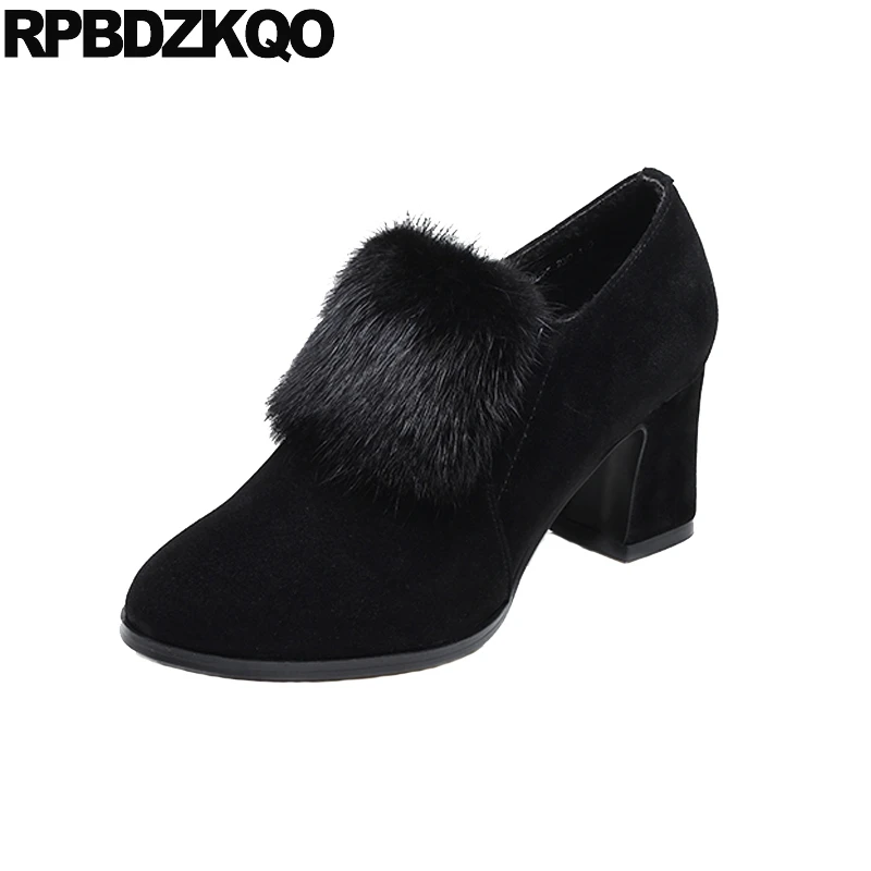 Designer High Heels Luxury Brand Women Shoes 2021 Genuine Leather Chic Round Toe Chunky Pumps Size 4 34 Black Suede Fur Thick
Designer High Heels Luxury Brand Women Shoes 2021 Genuine Leather Chic Round Toe Chunky Pumps Size 4 34 Black Suede Fur Thick