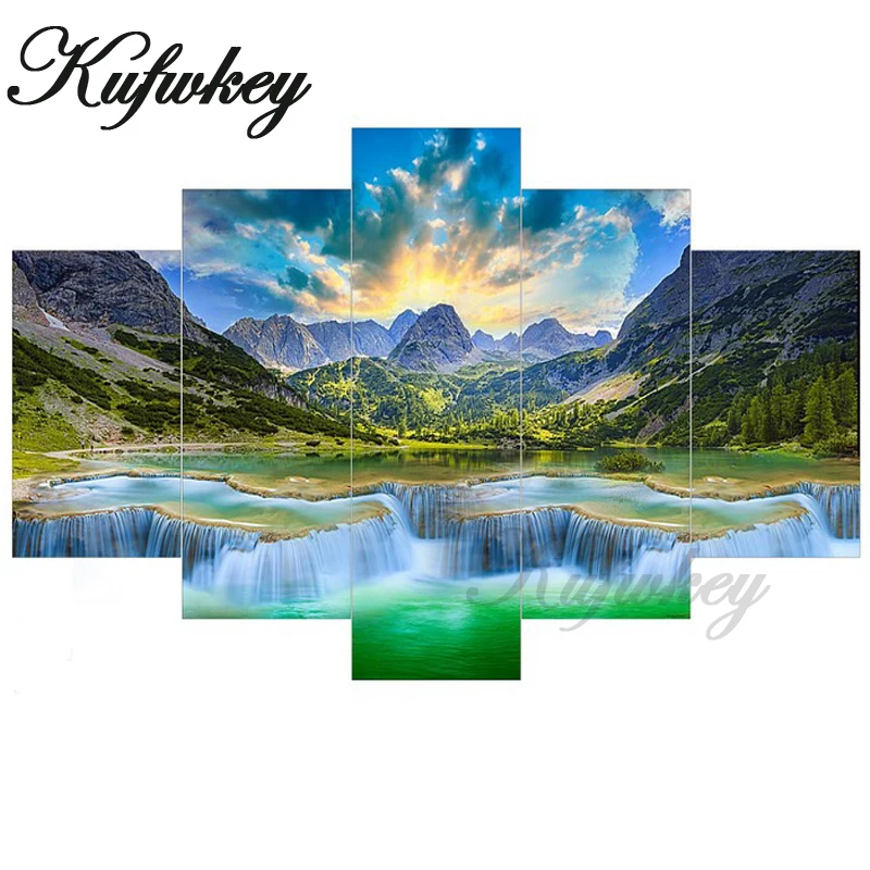 Triptych Diamond Painting Cross-Stitch waterfall Five of paintings beads embroidery DIY Kit Diamond mosaic scenery Foamiran 5pcs
Triptych Diamond Painting Cross-Stitch waterfall Five of paintings beads embroidery DIY Kit Diamond mosaic scenery Foamiran 5pcs