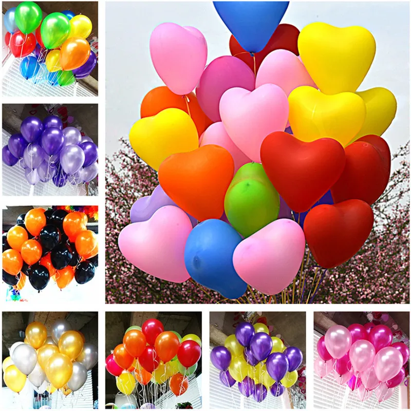 

10pcs 10inch 2.2g Birthday Party Balloons Black Gold Silver Latex Balloons Helium Foil Air Balls Wedding Balloons Arch Supplies
