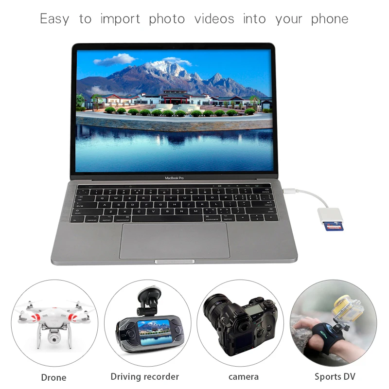 Portable Type C USB-C to SD Card Reader Adapter OTG Data Cable for Macbook Samsung Huawei Xiaomi Android Phone Digital Connector
Portable Type C USB-C to SD Card Reader Adapter OTG Data Cable for Macbook Samsung Huawei Xiaomi Android Phone Digital Connector