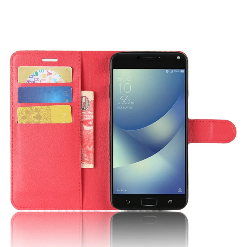 Роскошный кожаный чехол-книжка для Asus Zenfone 4 Max ZC554KL задняя крышка 5 дюйма