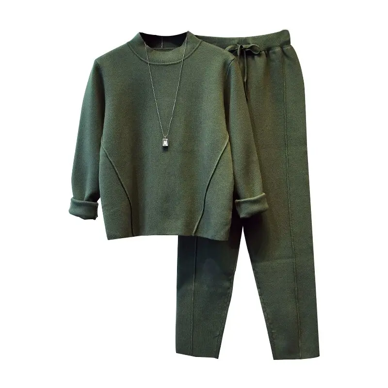Autumn New style British style simple loose knit sweater Women Hallen feet pants two sets of women
Autumn New style British style simple loose knit sweater Women Hallen feet pants two sets of women