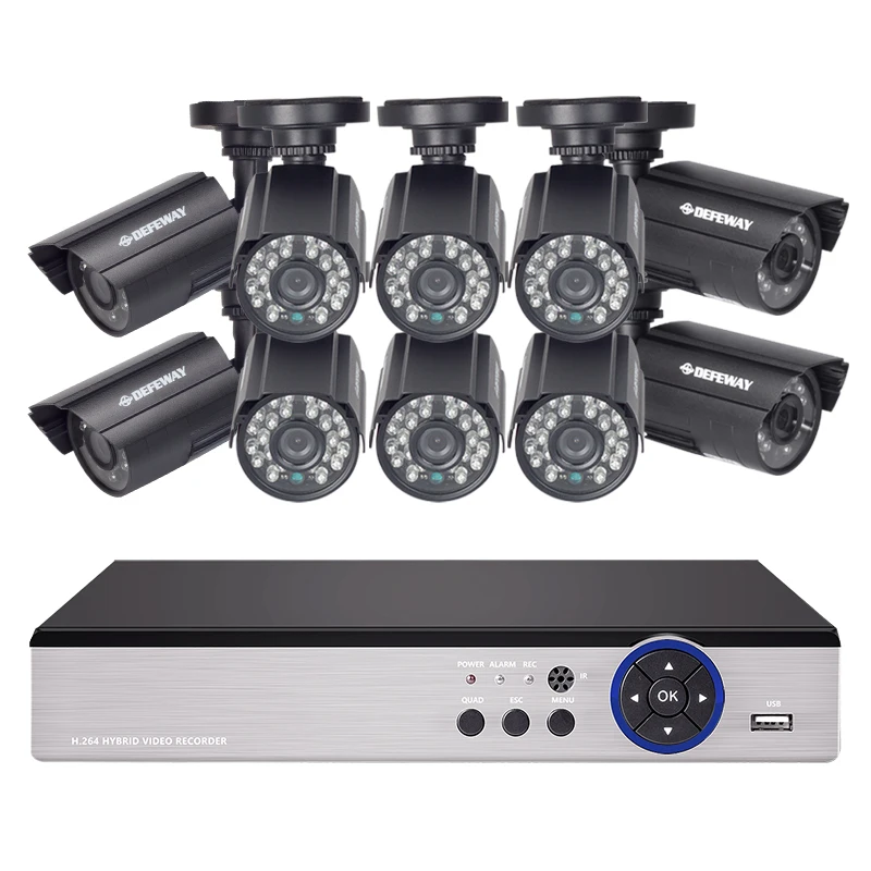 DEFEWAY 1080N DVR 1200TVL 720P HD внешний система камер домашней безопасности 16CH CCTV