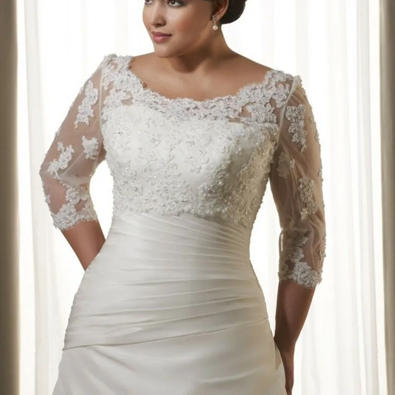 New Handmade Women Wedding Boleros Plus Size White Ivory Lace Applique Bridal Jackets Scoop Neck 3/4 Sleeves Accessories Jacket
New Handmade Women Wedding Boleros Plus Size White Ivory Lace Applique Bridal Jackets Scoop Neck 3/4 Sleeves Accessories Jacket
