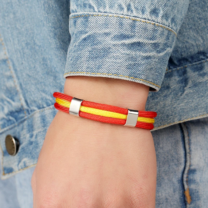 LIVVY 2018 World Cup Flag Country Spain Flag Bracelet Surf Bandage Glamour Men's & Women's Sports Bracelets AS439
LIVVY 2018 World Cup Flag Country Spain Flag Bracelet Surf Bandage Glamour Men's & Women's Sports Bracelets AS439