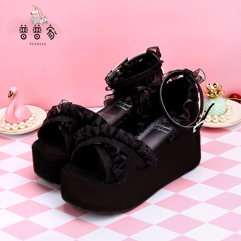 Princess sweet lolita shoes Japanese Lolita sandals high-heeled open-toed ribbon lace girls thick-soled muffin sandals pu8023
Princess sweet lolita shoes Japanese Lolita sandals high-heeled open-toed ribbon lace girls thick-soled muffin sandals pu8023