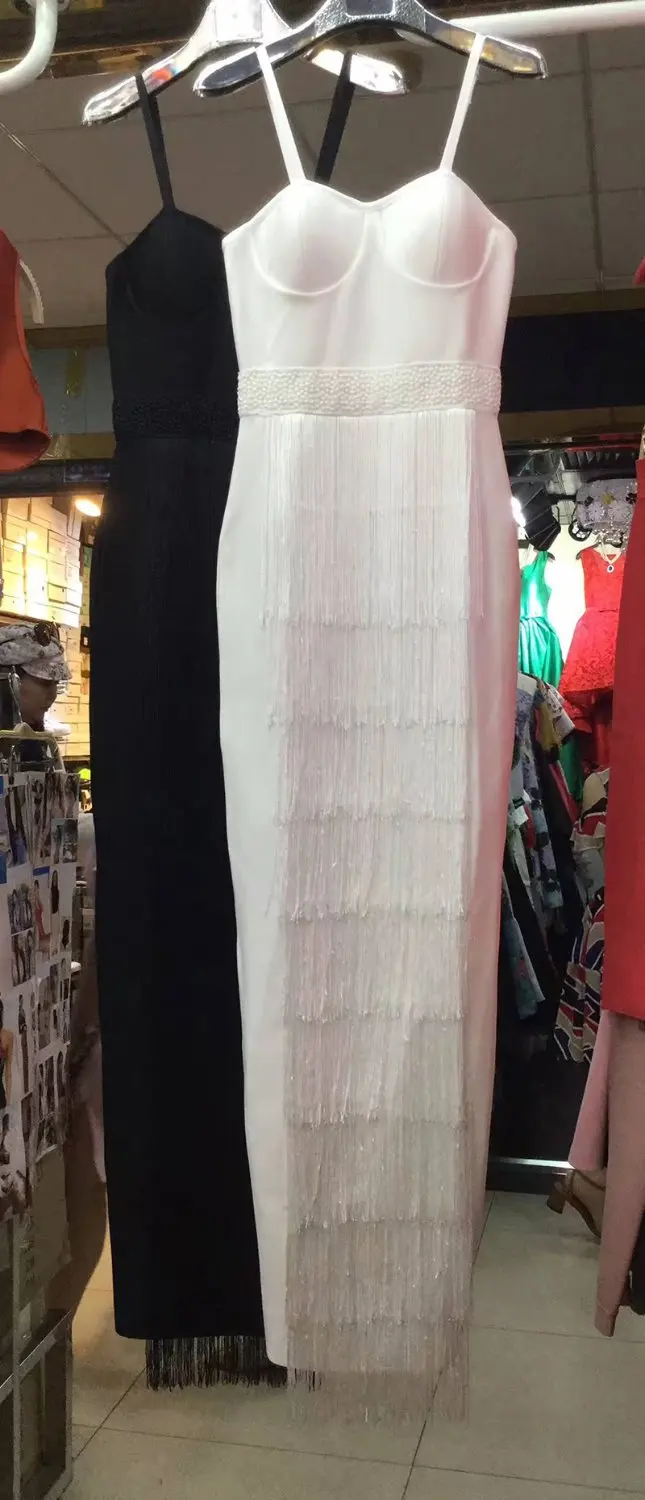Strap Tassel Bandage Dress Elegant Celebrity Fashion Evening Party Black White Long Sexy Women Dresses
Strap Tassel Bandage Dress Elegant Celebrity Fashion Evening Party Black White Long Sexy Women Dresses