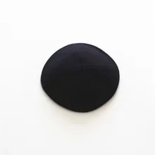 Black Kippah Jewish Solid High Quality beanie hat 16cm Kipot Kippot Jewish Cap