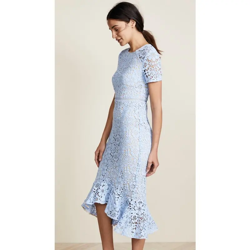 Women sky blue runway mermaid dress female short sleeve floral embroidery lace party dresses new 2018 summer
Women sky blue runway mermaid dress female short sleeve floral embroidery lace party dresses new 2018 summer
