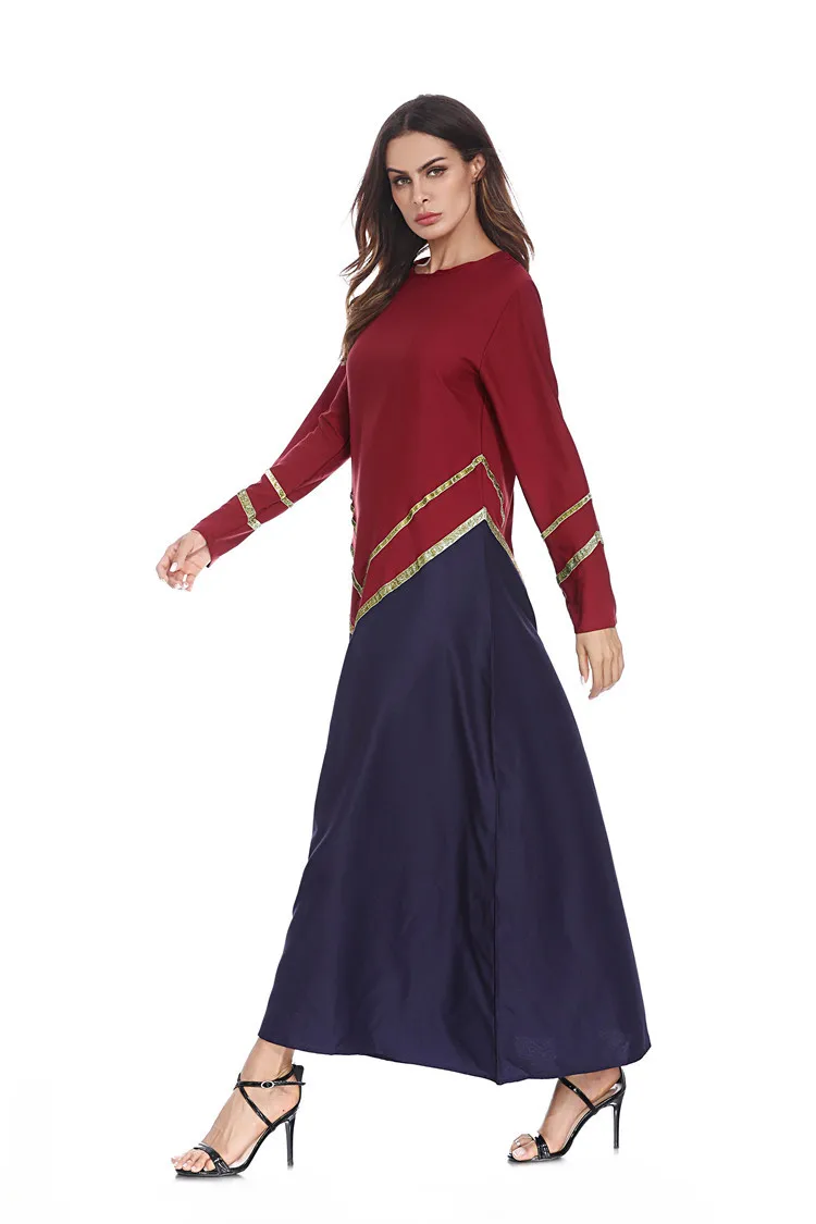 Muslim Patchwork Middle East Ramadan Arab Islamic Prayer Clothing Abaya Cardigan Maxi Dress Long Robe Gowns Belt Tunic Kimono |
