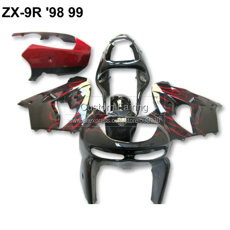 ABS Motorcycle fairining kit for Kawasaki ZX9R zx 9r 1998 1999 Ninja 99 98 red flames black fairing kit XR08
ABS Motorcycle fairining kit for Kawasaki ZX9R zx 9r 1998 1999 Ninja 99 98 red flames black fairing kit XR08