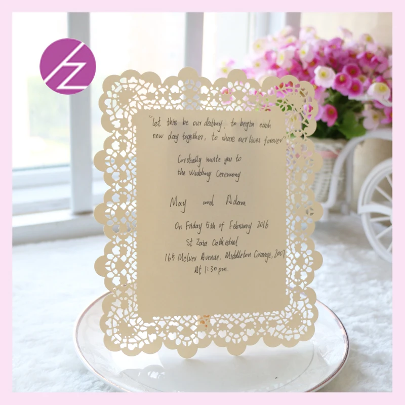 12pcs/lot Simple design party supplies laser cut invitation card 2015 customize printing cards wholesaler and producer QJ-150
12pcs/lot Simple design party supplies laser cut invitation card 2015 customize printing cards wholesaler and producer QJ-150