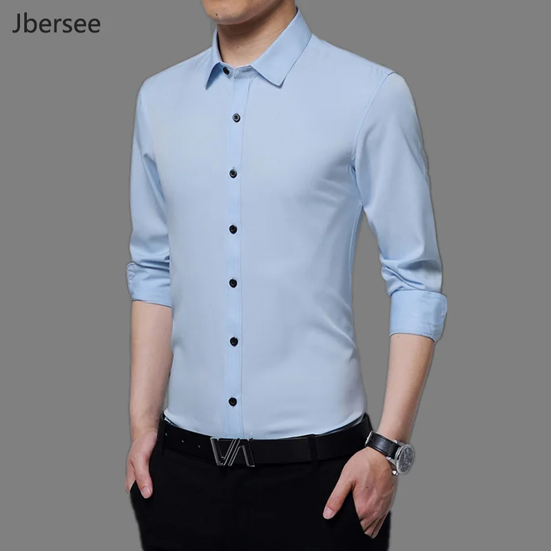 Jbersee Men's Solid White Black Mens Slim Fit Shirt Long Sleeve Dress Shirt Business Formal Shirts Blouse Men chemise homme
Jbersee Men's Solid White Black Mens Slim Fit Shirt Long Sleeve Dress Shirt Business Formal Shirts Blouse Men chemise homme