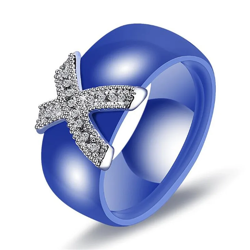Обручальное кольцо с австрийскими кристаллами Anelli X керамические кольца полными