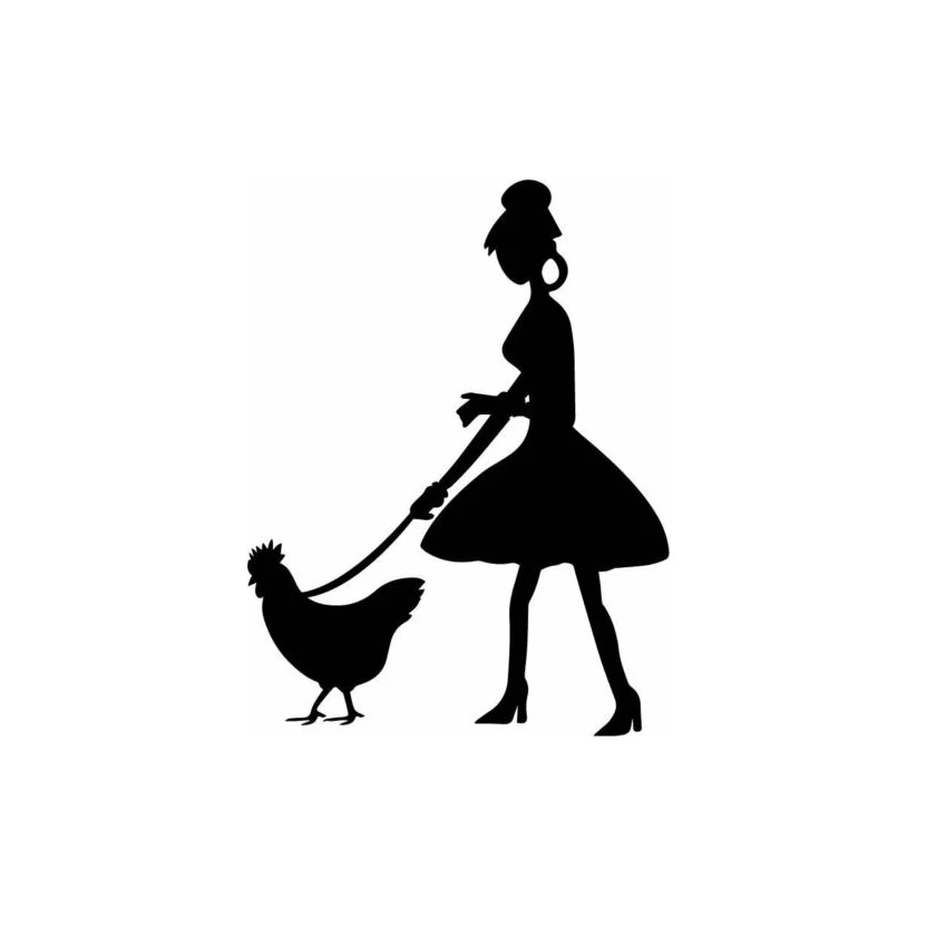 Lady Walking Her Chicken Decal Speshuls Window Bumper Sticker Car Decor Woman Vinyl Car Wrap
Lady Walking Her Chicken Decal Speshuls Window Bumper Sticker Car Decor Woman Vinyl Car Wrap