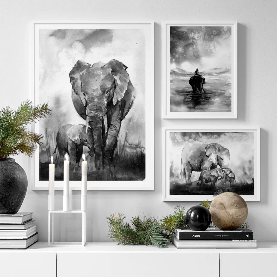 Black White Elephant Grassland River Wall Art Canvas Painting Nordic Posters And Prints Wall Pictures For Living Room Home Decor
Black White Elephant Grassland River Wall Art Canvas Painting Nordic Posters And Prints Wall Pictures For Living Room Home Decor