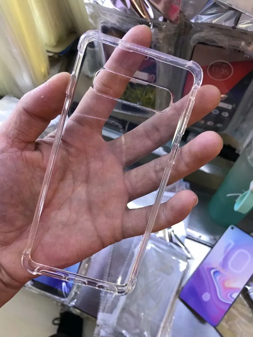 Противоударный мягкий прозрачный чехол накладка из ТПУ для Samsung S10 Lite S10E 50