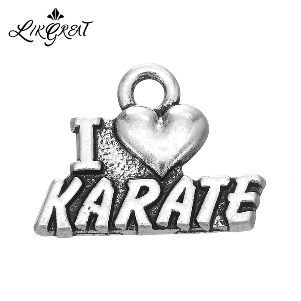 LIKGREAT Handmade Letter Engraved Charm Heart I Love KARATE Charms Pendant for Jewelry Making Silver Color Metal Charm Gifts
LIKGREAT Handmade Letter Engraved Charm Heart I Love KARATE Charms Pendant for Jewelry Making Silver Color Metal Charm Gifts