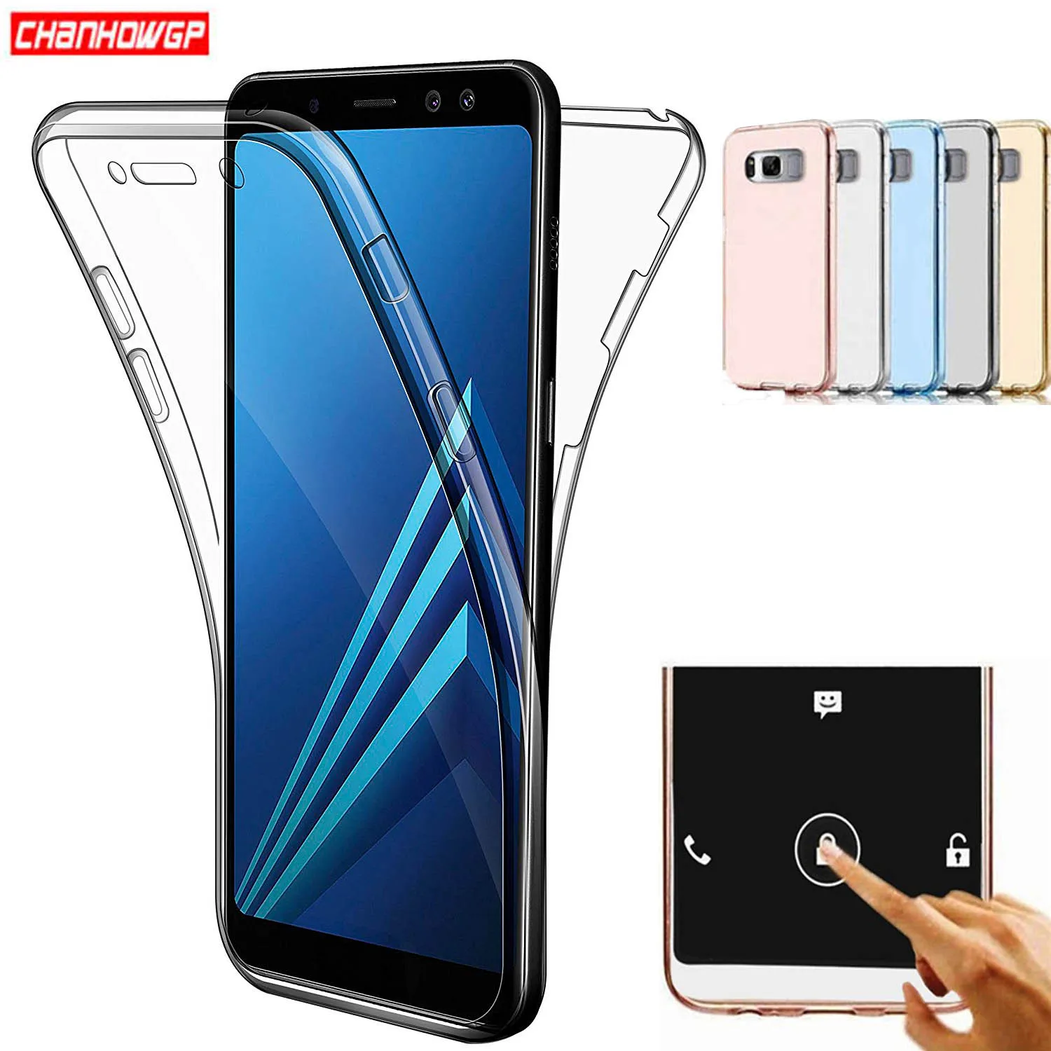2X полностью прозрачный чехол для Samsung galaxy A10 A30 A40 A50 A9 2019 A5 A3 2017 on J2 Prime G531 J4 J6 Plus A6 A7 A8