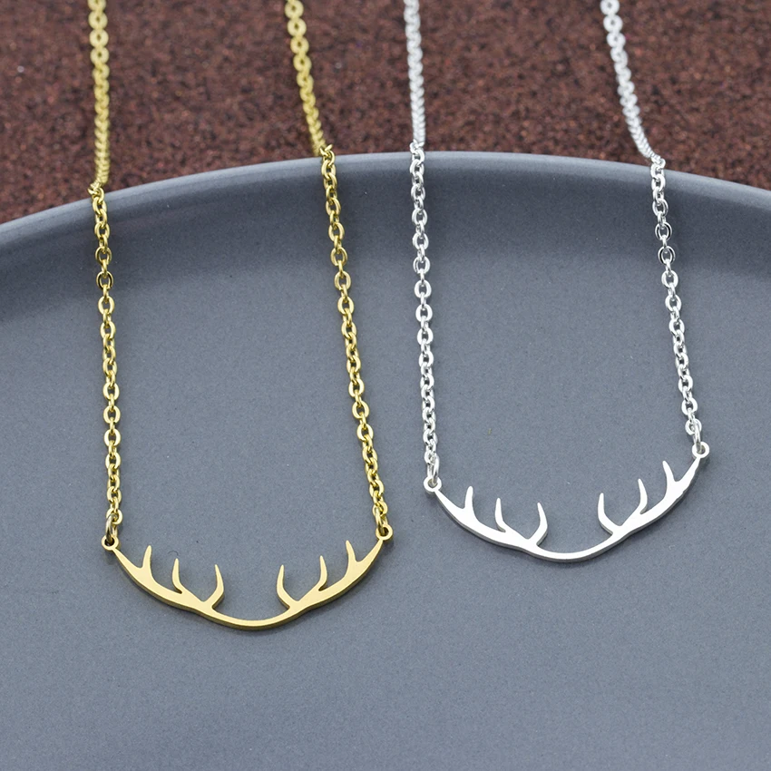 V Attract 10PCS Stainless Steel Jewelry Bohemian Deer Antler Necklace Pendant For Women Long Chain Choker Femme Collar
V Attract 10PCS Stainless Steel Jewelry Bohemian Deer Antler Necklace Pendant For Women Long Chain Choker Femme Collar