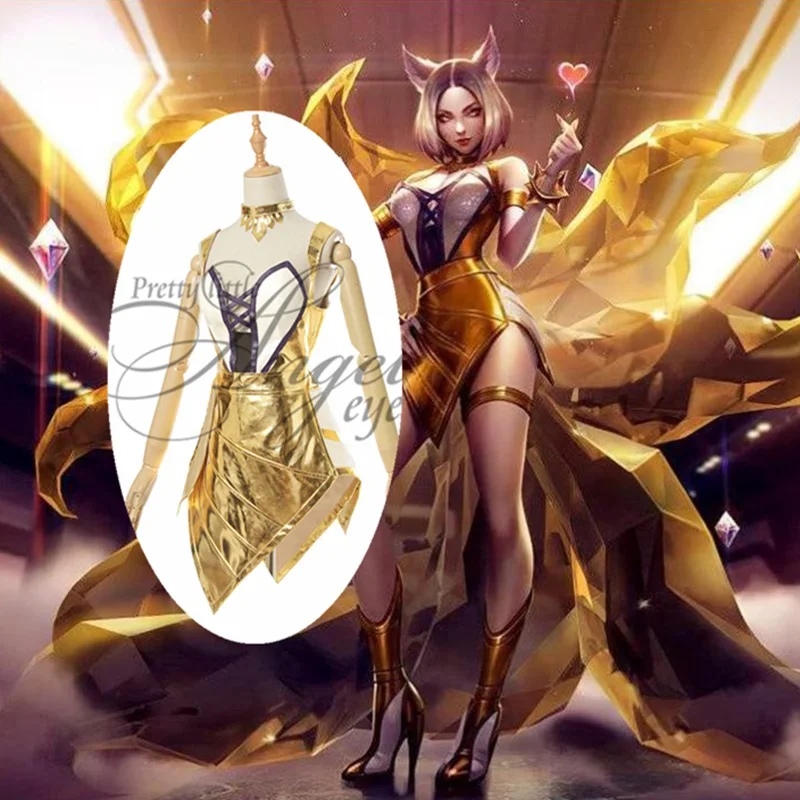 Лига Легенд LOL KDA Ahri TO K/DA Косплей Костюм Хэллоуин вечерние полный комплект|Игровые