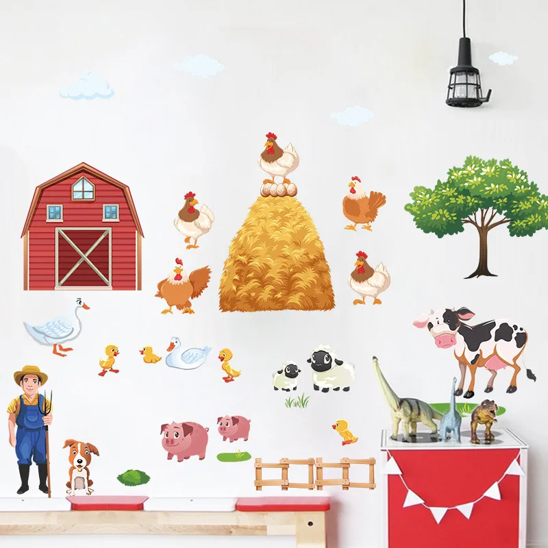 Cartoon DIY Farm Animals Wall Stickers For Living Room Bedroom Duck Pig Hen Cows Tree Wall Decals Poster Mural
Cartoon DIY Farm Animals Wall Stickers For Living Room Bedroom Duck Pig Hen Cows Tree Wall Decals Poster Mural